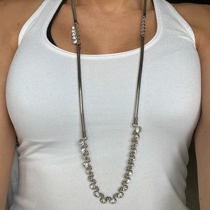 In good condition long silver necklace